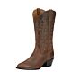 Womens Ariat Pointed  Toe Brown Leather Cowgirl Boots with Riding Heel - 10001021                           