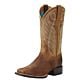 Round Up Wide Square Toe Western Boot - Powder Brown