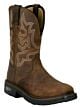 CR4019: Justin Boot Company Men's Rigman 11In Brown Nano Square Toe Work Boot