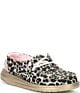 Hey Dude Girls' Wendy Leopard Printed Washable Slip-Ons - 130121619