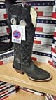 1703R: Hondo Boots - Buckaroo Mens - Black w/Black Crater Uppers (Round Toe)