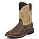 4683JR Justin Kids Stampede Square Toe Waxy Brown Western Boot