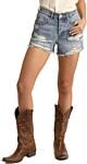68H3696: Rock N Roll  Denim Womens Shorts - HIGH RISE DISTRESSED SHORTS