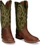 Justin Boots: Men's Goat Skin AQHA Sq Toe Cowboy Boots