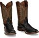 Black Leather Square Toe Cowboy Boots by Tony Lama