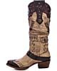 Corral Western Boots Womens Slouch Studded Harness Tan Brown A3141