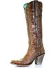 Corral Women's Tan Tall Full Python Zipper Cowgirl Boots - Snip Toe