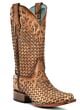A4525: Women's Corral Sand Glitter Woven Boot
