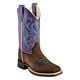 Old West Cowboy Boots - Brown/Purple
