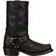 Black Harness Leather Biker Boots: Men's DB510