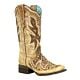Corral overlay-woven & studs sq toe ladies boot E1270 
