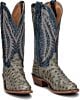 Men's Tony Lama Grey Full Quill Ostrich - Traditional R Toe