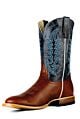 HP6011 Mens Round Toe Roper Cowboy Boots - leather sole