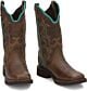 L2900 - Justin Gypsy Womens Square Toe Boots - Brown with Turquoise Accents