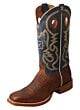Men’s Ruff Stock Boot Cognac Elephant Print/Blue - Twisted X Boots