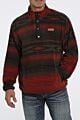 MWK1514012: MEN'S AZTEC PRINTED POLAR FLEECE PULLOVER - BROWN CINCH