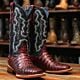 Gorgeous Womens Caimen Print Red Wine with Black Accents