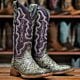 TML207096: Womens Tanner Mark Cowboy Boots - Rustic Black Charcoal with Purple Volcano