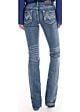 Rock N Roll Juniors Jeans Mid Rise Boot Cut Embellished Pockets