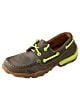 Childrens Twisted X Boat Shoe Driving Moc Bomber/Neon Yellow