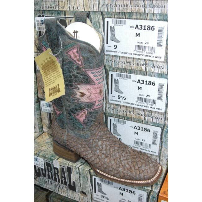 A3186 Corral Boots Womens Fish Big Bass Cowboy Boots