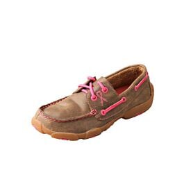 Kid's TETWP Boat Shoe Driving Moc Bomber/Neon Pink