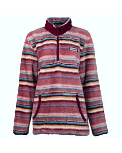 HFP006PKST/PINK - Hooey Women's Pink Stripe 1/4 Zip Fleece Pullover