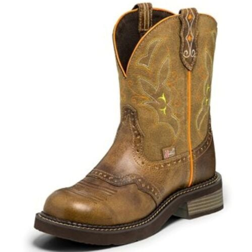 orange justin boots