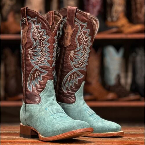 Crescent Down Works Booties us made　希少 TML207094: Womens Tanner Mark Cowboy Boots - Turquoise Roughout